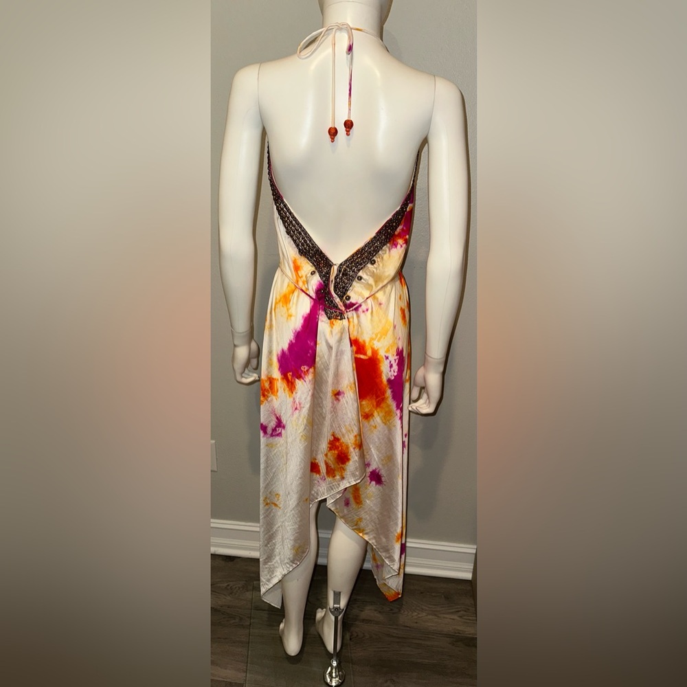 Shahida Parides white tie dye beaded 3 way convertible one shoulder maxi dress - Picture 8 of 10